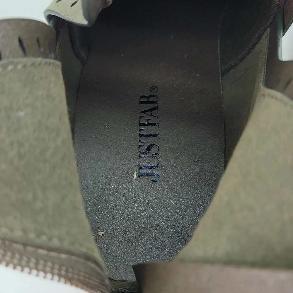 Just Fab Tommi Green Faux Suede Cutout Bootie - Zippered Heel Trendy & Versatile - Picture 10 of 12